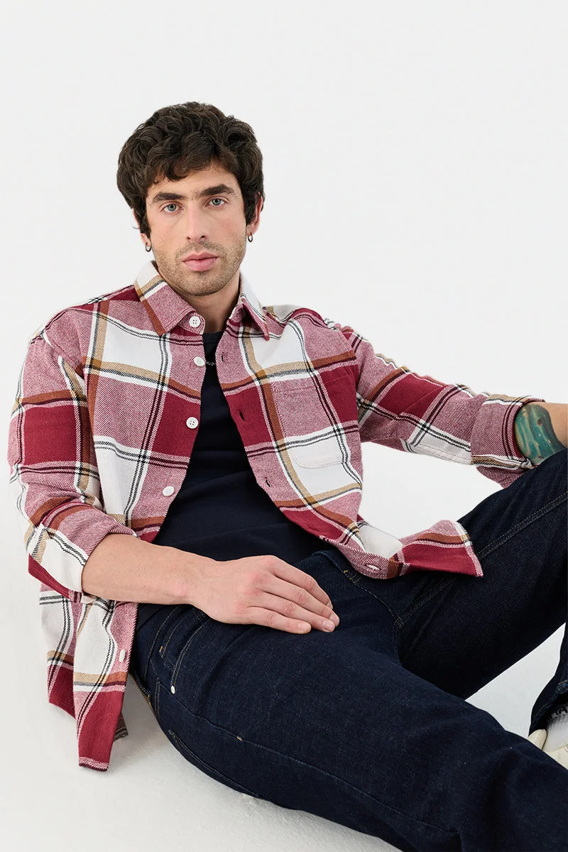 سنيتش Plaid Relaxed Fit 100% Cotton Overshirt